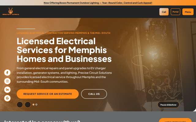 Precise Circuit Solutions, LLC's page as the assistant saw it