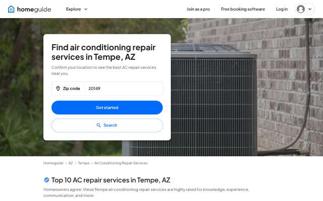 Precise Air & Heating's page as the assistant saw it
