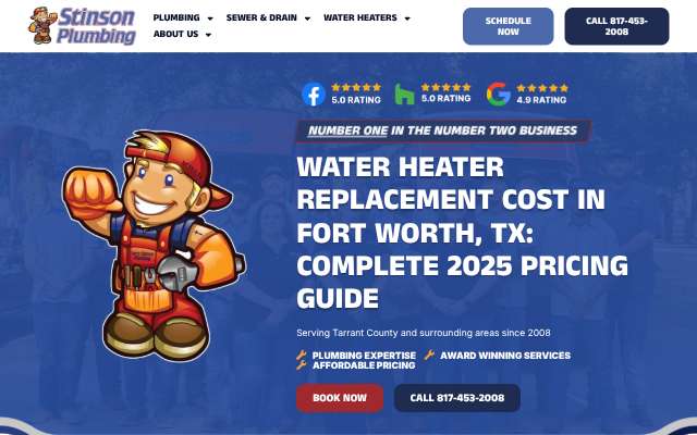 Larry Stinson Plumbing's page as the assistant saw it