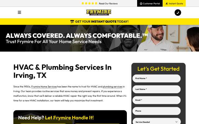 Frymire Home Services's page as the assistant saw it