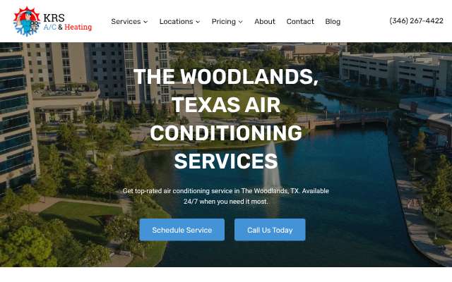 KRS HVAC's page as the assistant saw it