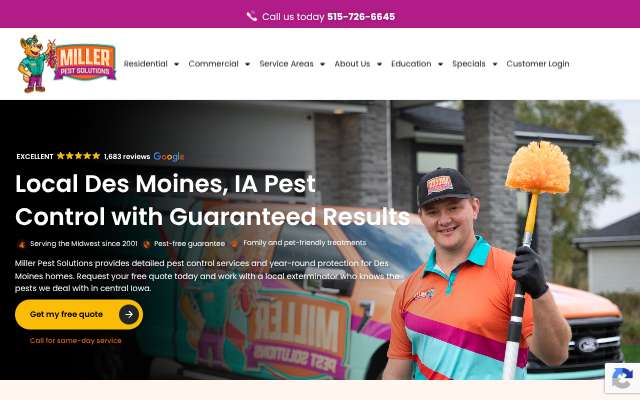 Page cited for Miller Pest Solutions