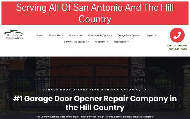 Hill Country Overhead Door's page as the assistant saw it
