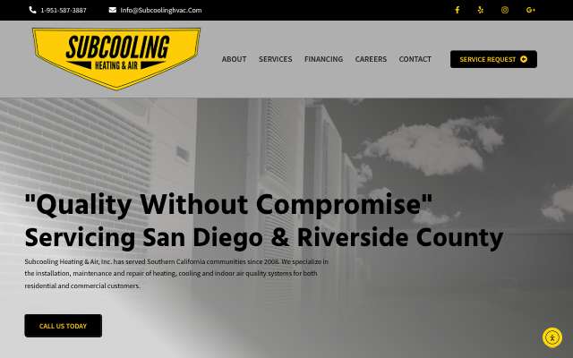 Subcooling Heating & Air, Inc.'s page as the assistant saw it