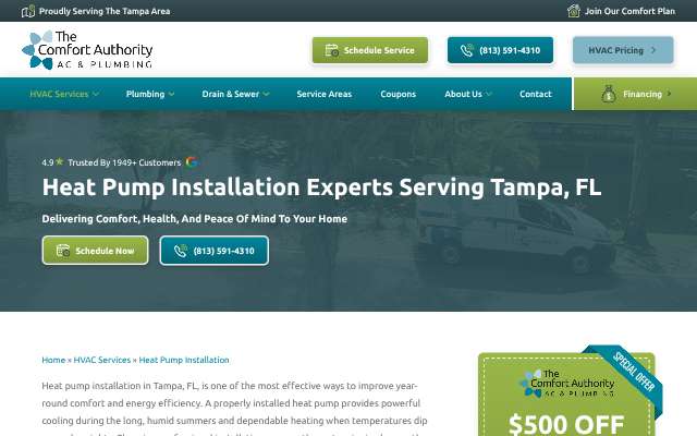 The Comfort Authority's page as the assistant saw it