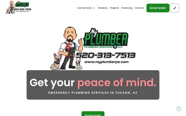 My Plumber Plumbing Services's page as the assistant saw it