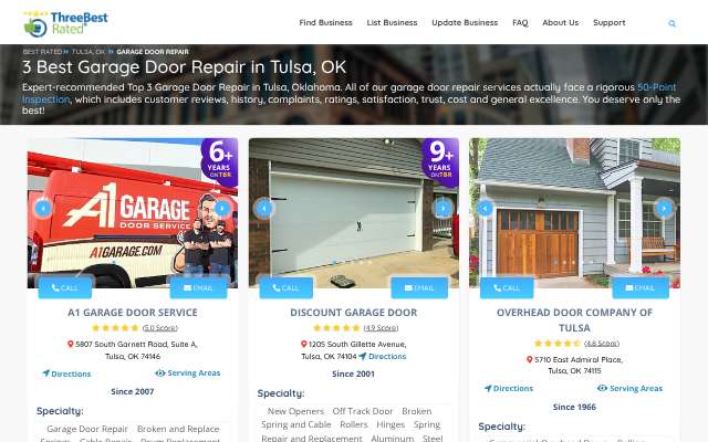 Discount Garage Door's page as the assistant saw it