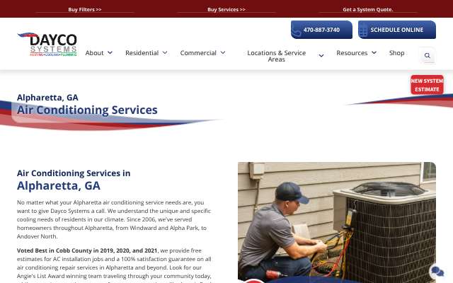 Dayco Systems's page as the assistant saw it