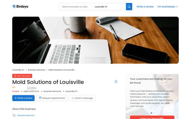 Page cited for Mold Solutions of Louisville