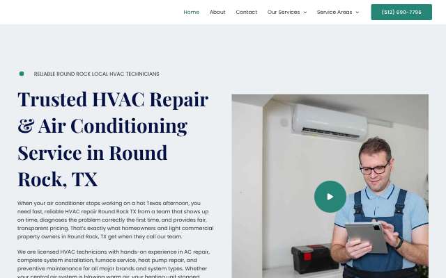 Dependable Round Rock HVAC Services's page as the assistant saw it