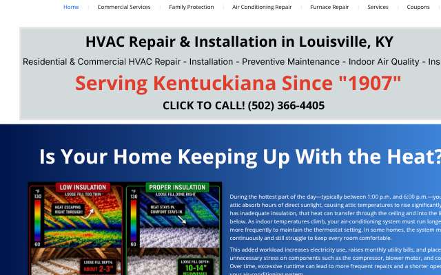 Sterling Heating & Air Conditioning's page as the assistant saw it
