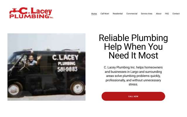 C Lacey Plumbing's page as the assistant saw it