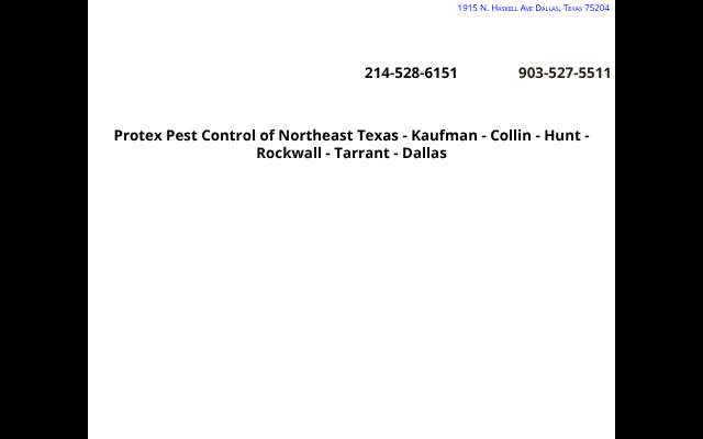 Protex Service Inc's page as the assistant saw it