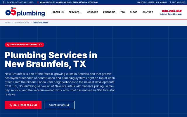 Page cited for O5 Plumbing