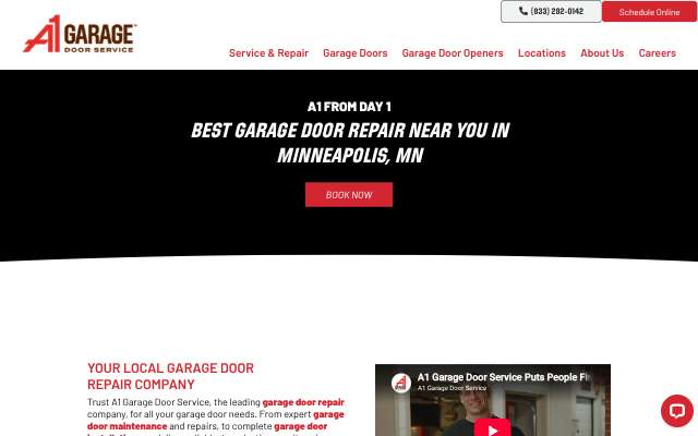 A1 Garage Door Service (Minneapolis)'s page as the assistant saw it