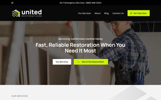 Page cited for United Restorations