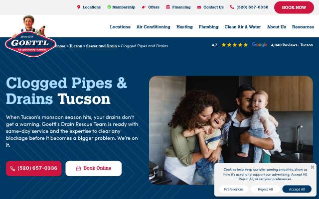 Goettl (Tucson)'s page as the assistant saw it