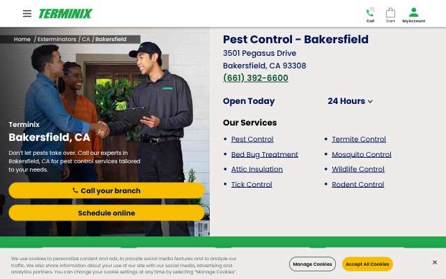 Page cited for Terminix (Bakersfield branch)