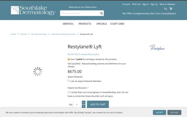 Page cited for Southlake Dermatology