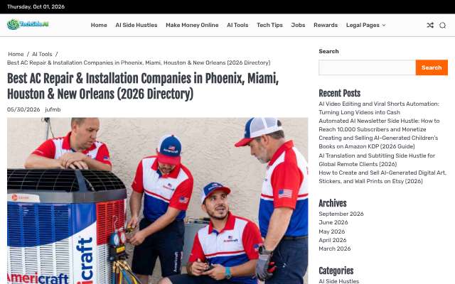 Uptown Air's page as the assistant saw it