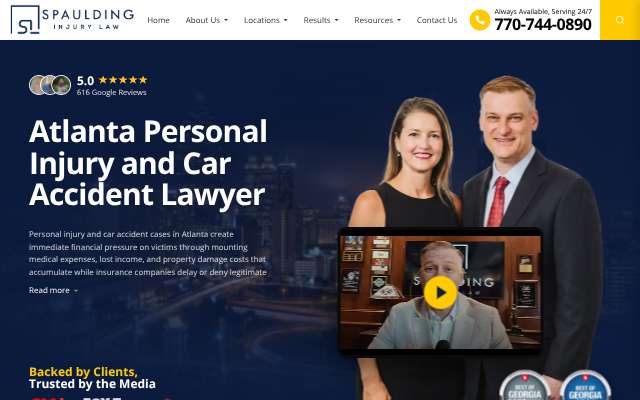 Spaulding Injury Law's page as the assistant saw it