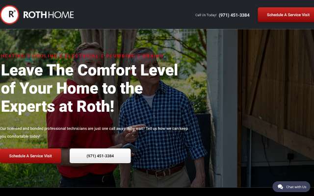 Roth Home Services's page as the assistant saw it