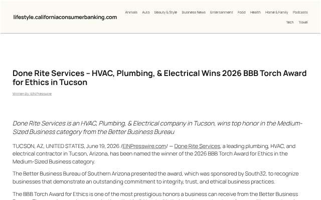 Done Rite Services's page as the assistant saw it