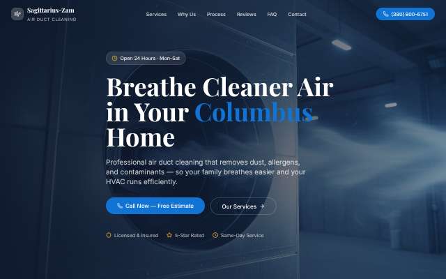 Sagittarius-Zam Air Duct Cleaning Services's page as the assistant saw it