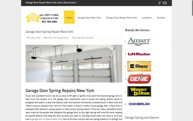 All New York Garage Doors's page as the assistant saw it