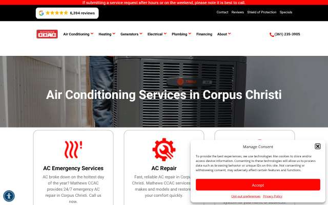 Mathews CCAC's page as the assistant saw it