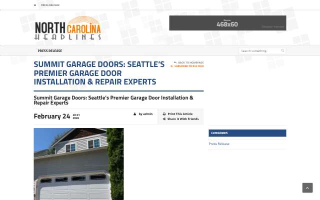 Page cited for Summit Garage Doors LLC