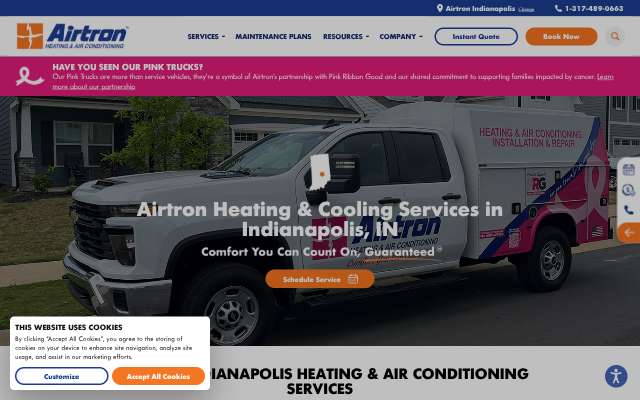 Airtron Heating & Cooling Indianapolis's page as the assistant saw it