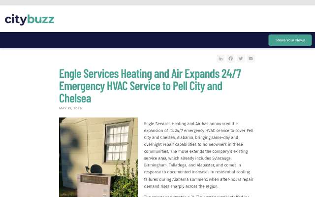 Engle Services's page as the assistant saw it