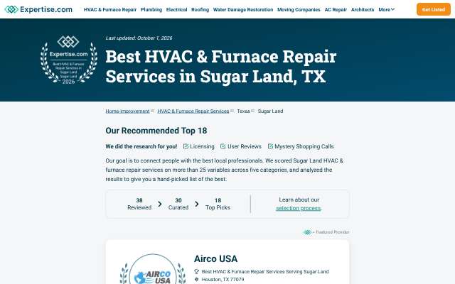 Martin Mechanical Inc.'s page as the assistant saw it