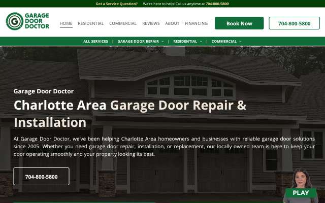 Garage Door Doctor's page as the assistant saw it