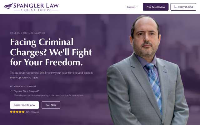 Spangler Law (Jim Spangler)'s page as the assistant saw it