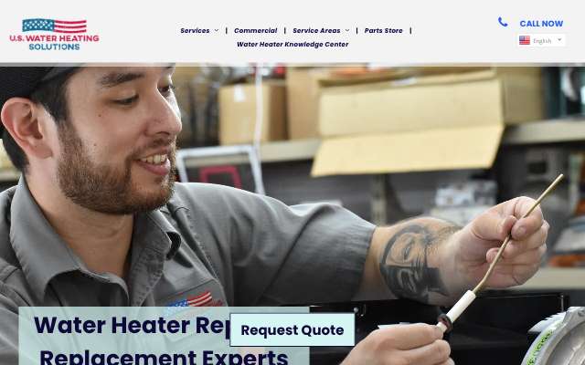 U.S. Water Heating Solutions's page as the assistant saw it