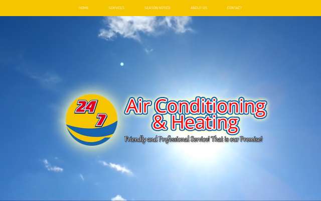 24-7 Air Conditioning & Heating's page as the assistant saw it
