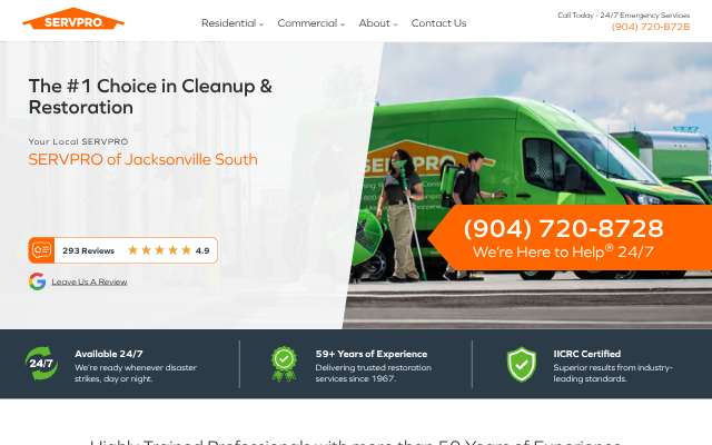 Page cited for SERVPRO of Jacksonville South