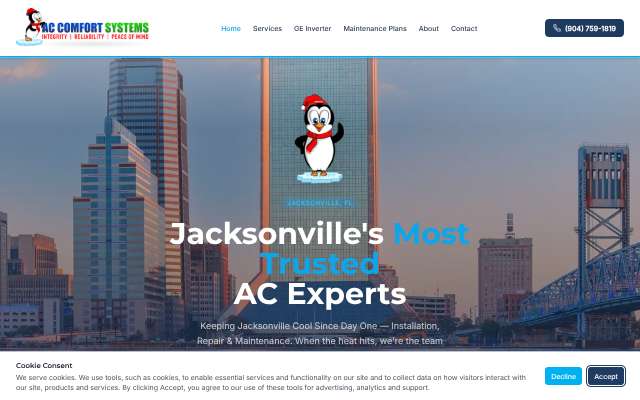 AC Comfort Systems's page as the assistant saw it