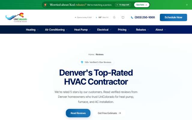UniColorado Heating & Cooling's page as the assistant saw it