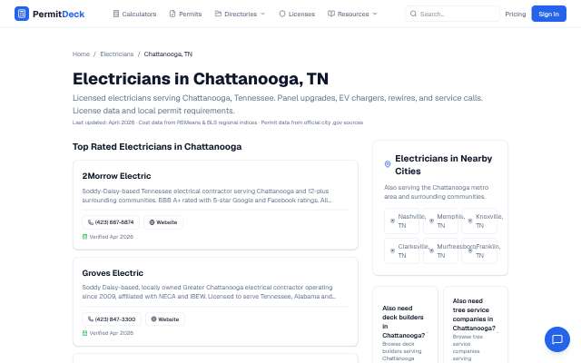 Eldridge Service Company's page as the assistant saw it
