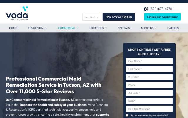 Voda Cleaning & Restoration of Tucson's page as the assistant saw it