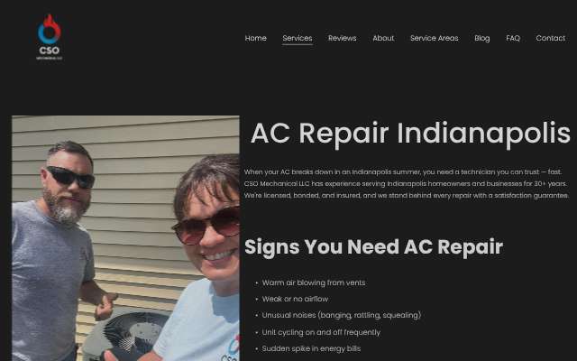 CSO Mechanical LLC's page as the assistant saw it