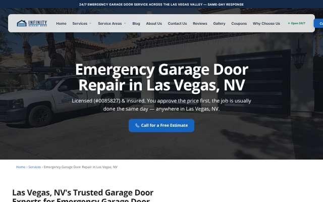 Page cited for Infinity Garage Door Repair