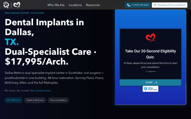 Smile Rehab Centers / Smileloc Southlake's page as the assistant saw it