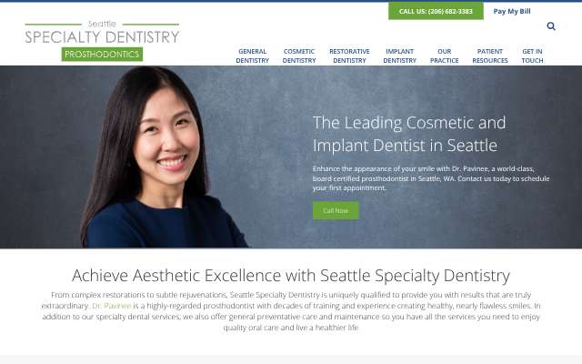 Seattle Specialty Dentistry's page as the assistant saw it