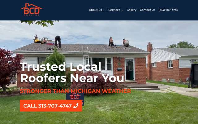 BCD Roofing's page as the assistant saw it