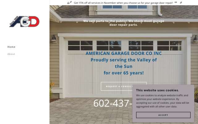American Garage Door Company's page as the assistant saw it
