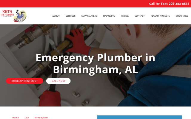 Keith the Plumber's page as the assistant saw it